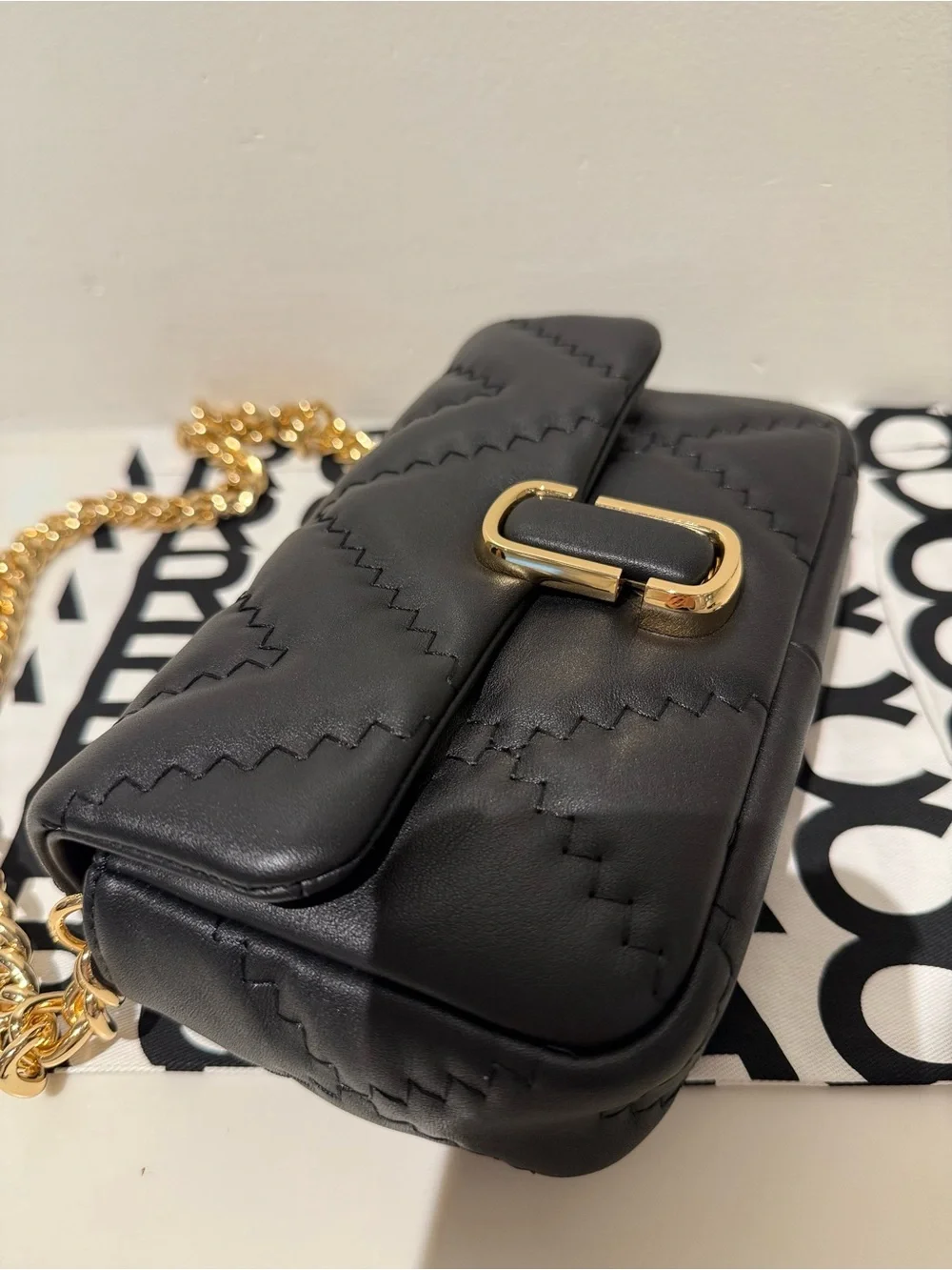 NWT Marc Jacobs small quilted Jmarc shoulder bag - black